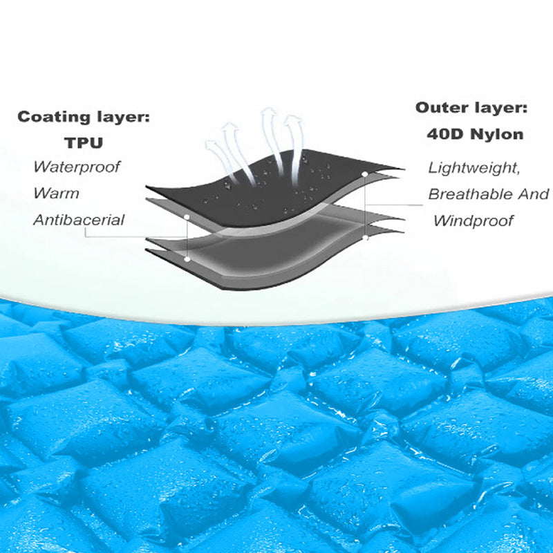 40D Nylon Camping Sleeping Pad Air Mattress Double Inflatable Mattress TPU Camping Mattress Waterproof Ultralight Camping Mat