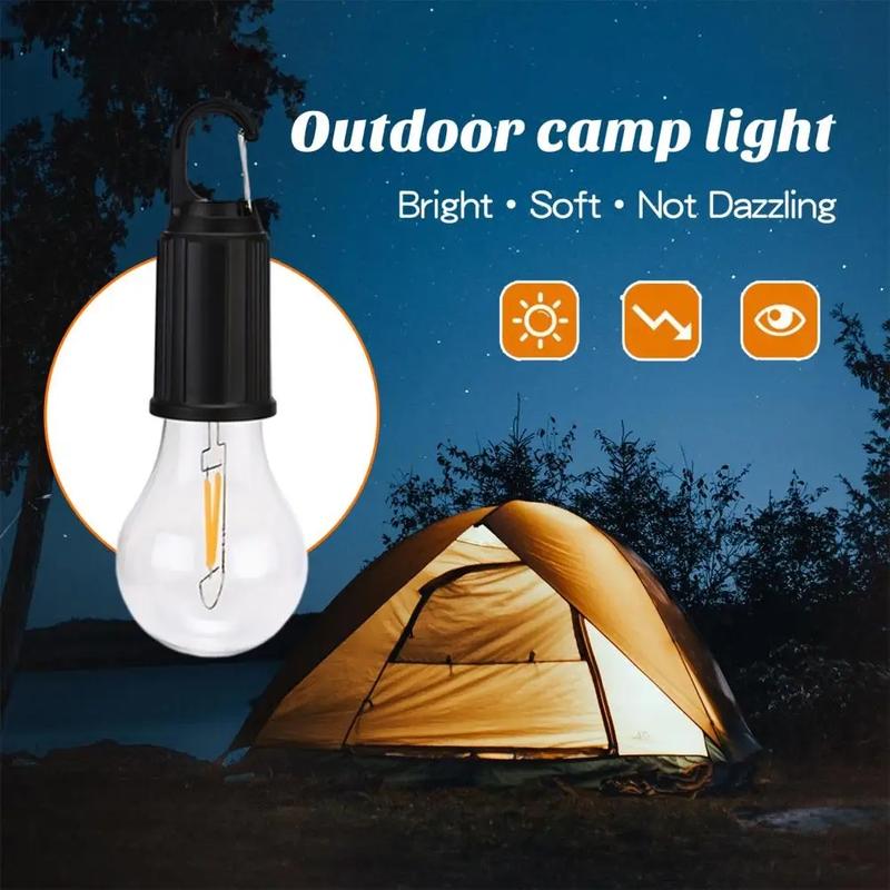 Ampoule LED à énergie solaire, 2 unités, type C, rechargeable, lumière de tente de camping, lumière d'urgence extérieure, ampoule portable pour camping en plein air