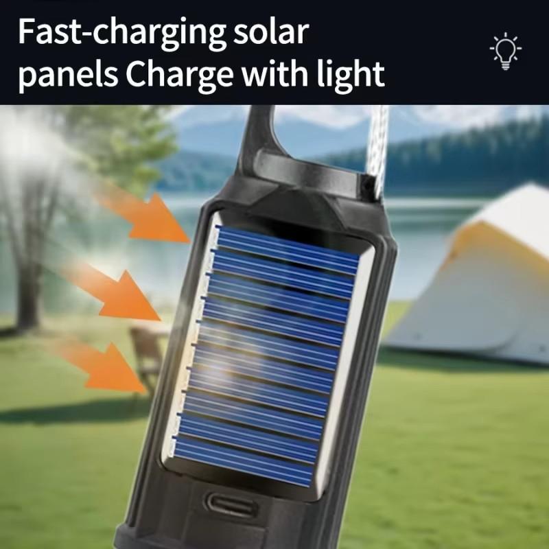 Ampoule LED à énergie solaire, 2 unités, type C, rechargeable, lumière de tente de camping, lumière d'urgence extérieure, ampoule portable pour camping en plein air
