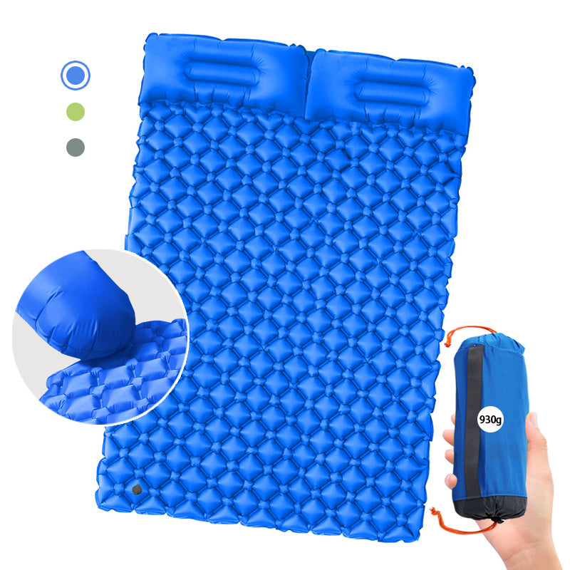 40D Nylon Camping Sleeping Pad Air Mattress Double Inflatable Mattress TPU Camping Mattress Waterproof Ultralight Camping Mat