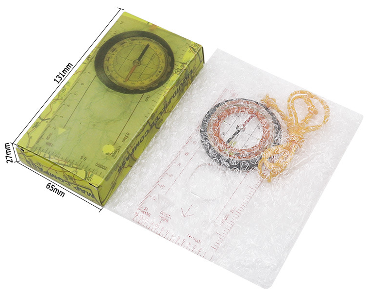 Hot Sell High Quality Acrylic Compass Map Scale Ruler Luminous Folding Glow Compass