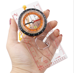 Hot Sell High Quality Acrylic Compass Map Scale Ruler Luminous Folding Glow Compass