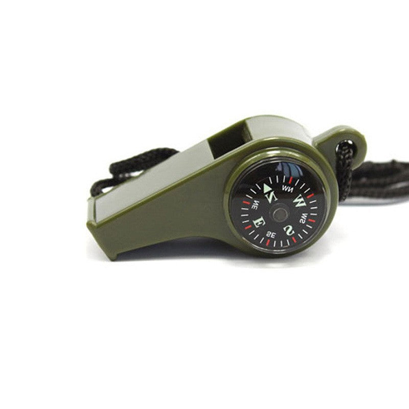 Multifunctional Outdoor Whistle with Life Saving Thermometer and Compass for Fishing Beach Hiking