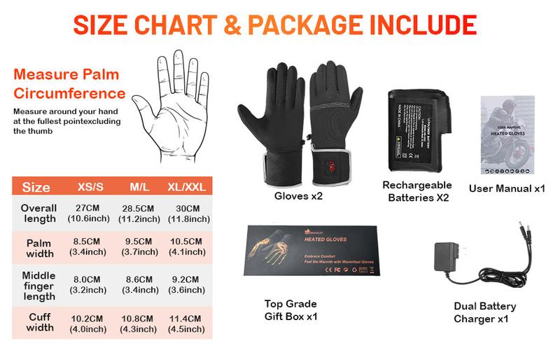 Gants chauffants Gants chauffants minces Gants chauffants électriques rechargeables à batterie avec batterie 7,4 V 2200 mAh Gants chauffants ultra-fins respirants pour le cyclisme, la conduite, le ski, le camping, la saisie en hiver