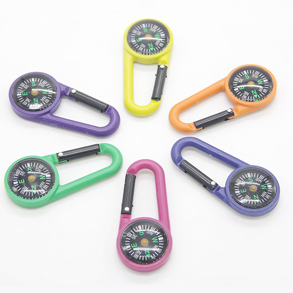 Carabiner Compass  25L Mini Compass Multiple Colors Hook Magnetic Compass