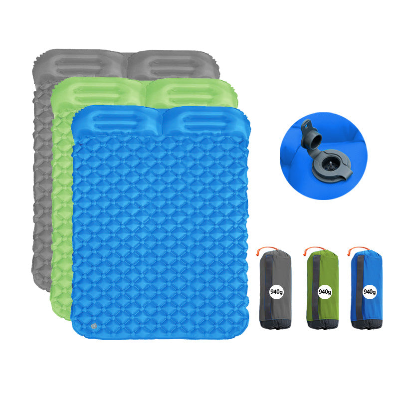 40D Nylon Camping Sleeping Pad Air Mattress Double Inflatable Mattress TPU Camping Mattress Waterproof Ultralight Camping Mat