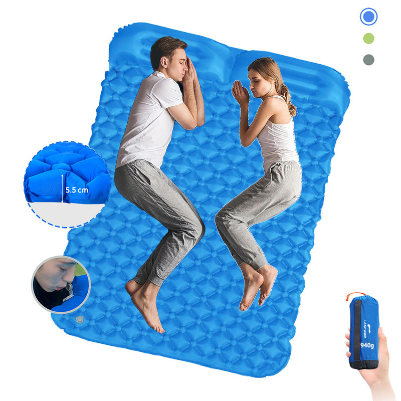 40D Nylon Camping Sleeping Pad Air Mattress Double Inflatable Mattress TPU Camping Mattress Waterproof Ultralight Camping Mat