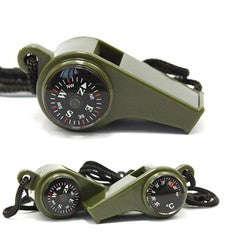 Multifunctional Outdoor Whistle with Life Saving Thermometer and Compass for Fishing Beach Hiking