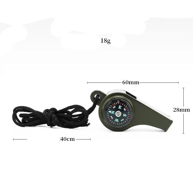 Multifunctional Outdoor Whistle with Life Saving Thermometer and Compass for Fishing Beach Hiking