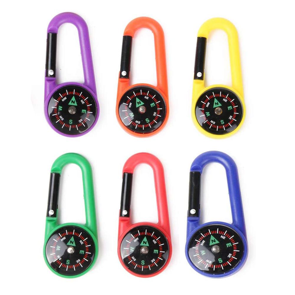 Carabiner Compass  25L Mini Compass Multiple Colors Hook Magnetic Compass