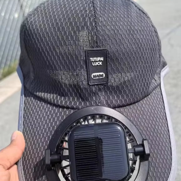 Factory DirectSales Solar Fan Hat Outdoor Sun Protection Wide Brim Cap UV Shield Cooling Hat for Fishing Camping Hiking Beach