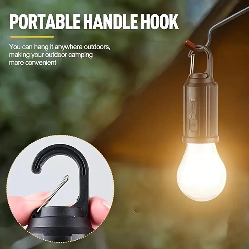 Ampoule LED à énergie solaire, 2 unités, type C, rechargeable, lumière de tente de camping, lumière d'urgence extérieure, ampoule portable pour camping en plein air