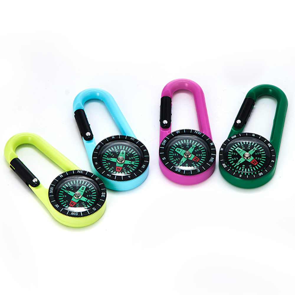 Carabiner Compass  25L Mini Compass Multiple Colors Hook Magnetic Compass