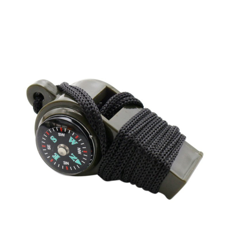 Multifunctional Outdoor Whistle with Life Saving Thermometer and Compass for Fishing Beach Hiking