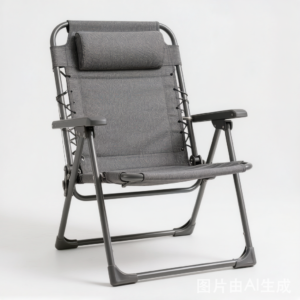 4-Position Reclining Camp Chair - Aluminum Frame Folding Lounge Chair with Cushion